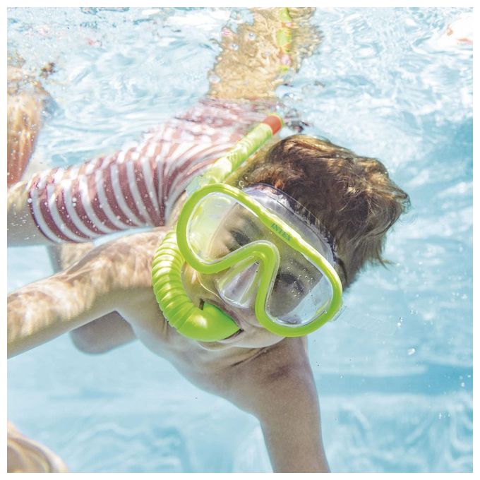Intex Sea Scan 55916 – Maschera da nuoto per bambini 8+ anni, colori assortiti, lente in policarbonato anti-appannamento con protezione UV, cinturino regolabile in silicone