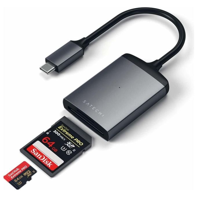 Satechi Lettore di Schede Sd Ush-II Usb-C Space Gray