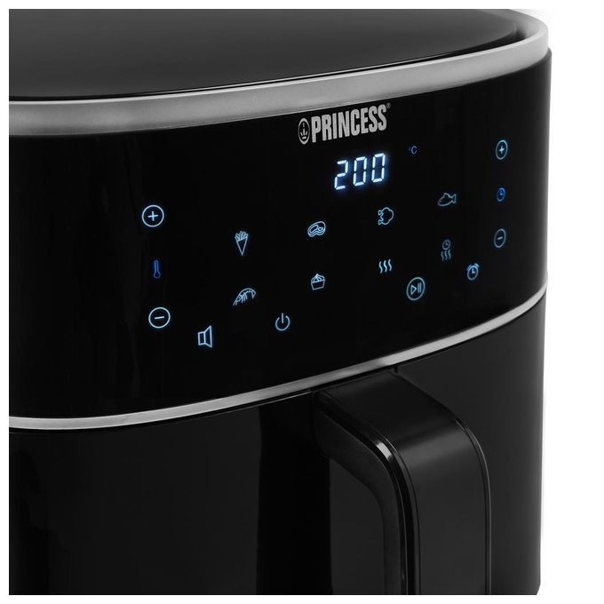 Princess 182244 - Friggitrice ad aria 6 L, 1 500 W, 6 programmi preimpostati, display LED touch, tecnologia Hot Air, Nero