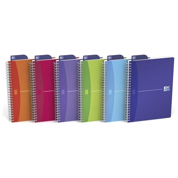 Oxford Quaderno Spiralato My Colours Formato A5 180 Pagine Carta 90gr Rigatura 5mm Azzurro 5 Pezzi