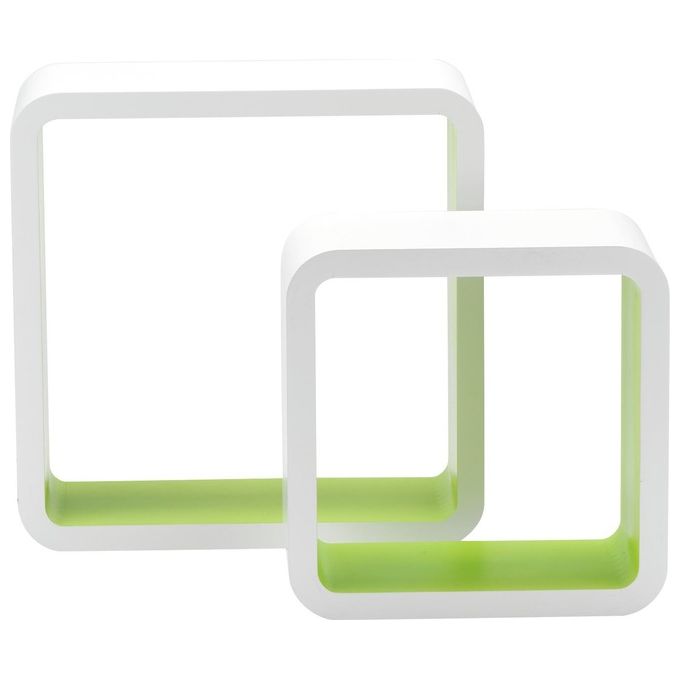 Your Self Set 2 Mensole Fmb Rettangolare Bianco Verde
