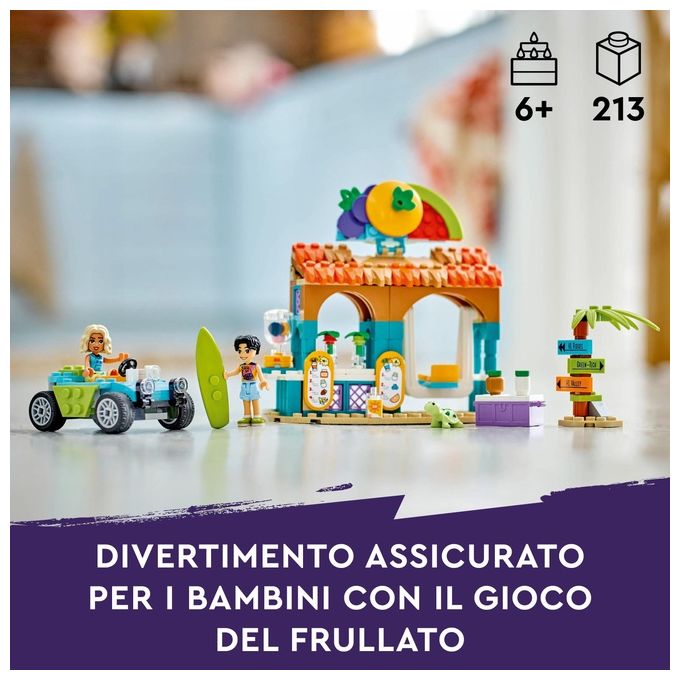LEGO Friends Bancarella dei Frullati sulla Spiaggia Giochi Educativi per Bambine e Bambini da 6 Anni con 2 Mini Bamboline una Tartaruga un Buggy da Costruire e Cibo Giocattolo Idea Regalo 42625