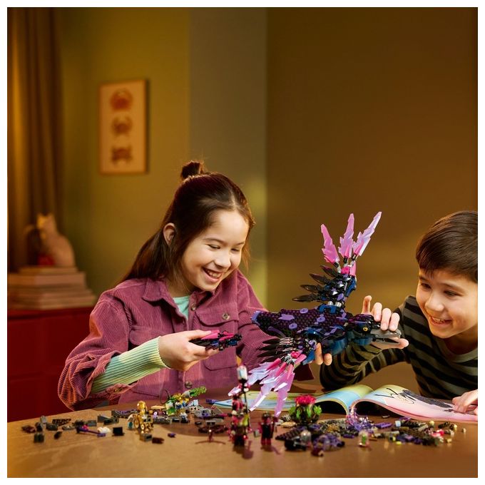 Lego Dreamzzz 2 in 1 Corvo di Mezzanotte della Mai-Strega, Giocattolo d'Avventura Trasformabile in Casa o Ragno, con 6 Personaggi