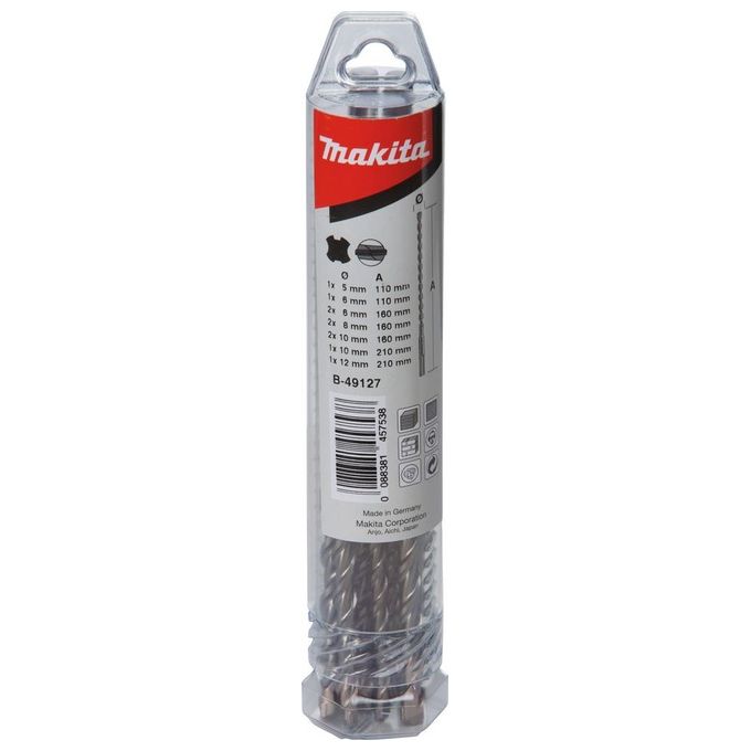 Makita B-49127 SDS VPLUS Set Punte per Trapano Nr. 6 10 Pezzi