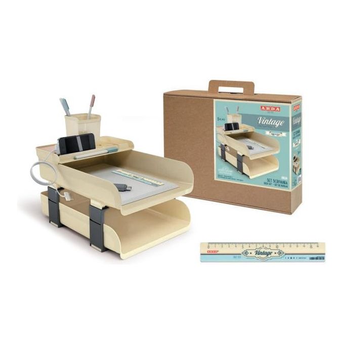 Arda Set 5 Pezzi Scrivania Vintage Milk