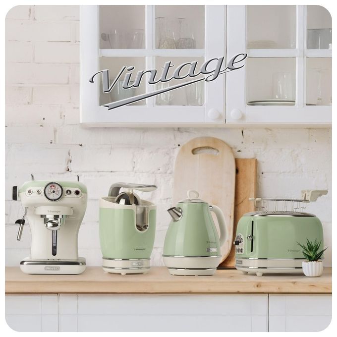 Ariete frullatore vintage 583, tazza in vetro 1,5 litri, 1000w, 4 lame acciaio inox, 4 velocita' e pulse, tritaghiaccio, verde