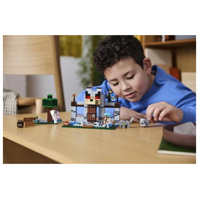 LEGO Minecraft Il Castello del Lupo Giocattolo da Costruire con il Personaggio del Domatore 2 Animali e 2 Scheletri con Armi Giochi di Ruolo per Bambini e Bambine da 8 Anni in su Idea Regalo 21261
