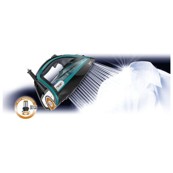 Tefal FV9844 Ultimate Pure Ferro da Stiro a Vapore Durilium Autoclean 3200W Nero Blu
