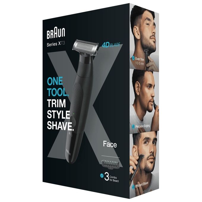 Braun XT3100 Serie X Rasoio Barba 4D Blade Face Nero