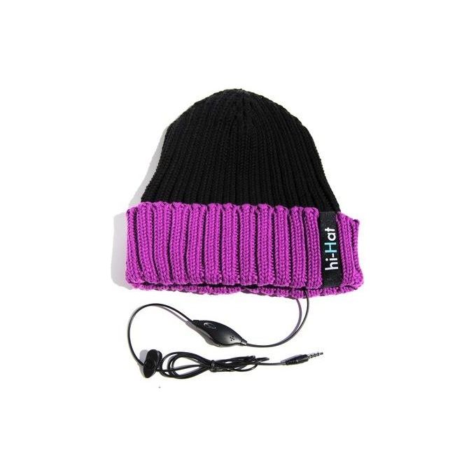 Hi-Hat Cappellino Musicale Classico con Speaker e Jack 3.5 Black-Violet