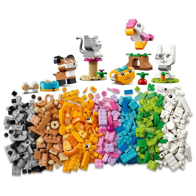 LEGO Classic 11034 Animali Domestici Creativi, Giocattolo per Bambini di 5+ Anni per Costruire Cane, Gatto e Altri Animali