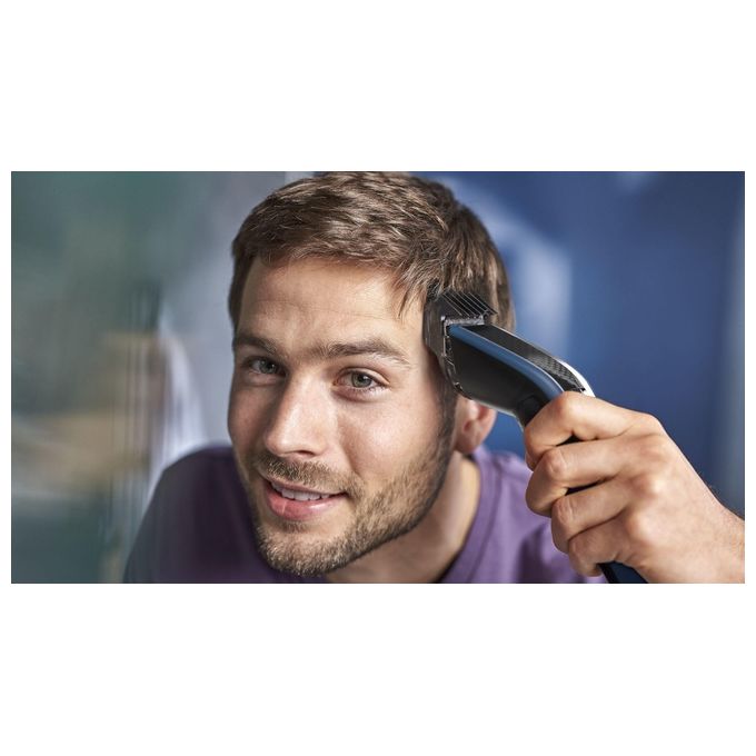 Philips HC5612-15 Serie 5000 Tagliacapelli Lavabile Lame Acciaio Inox 28 Lunghezze 75 min colore Nero Blu