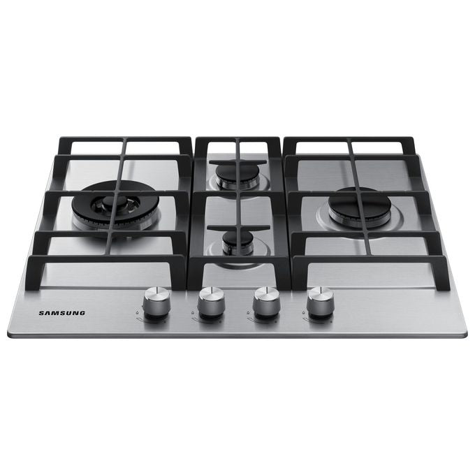 Samsung NA64H3031BS Piano Cottura a Gas 4 Zone Griglia in Ghisa 60 cm Acciaio Inox