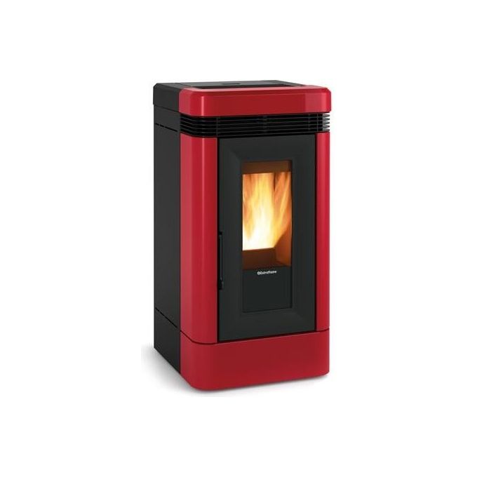 LA NORDICA Extraflame Lucia Stufa a Pellet Rivestimento in Maiolica Serbatoio Ermetico Rosso