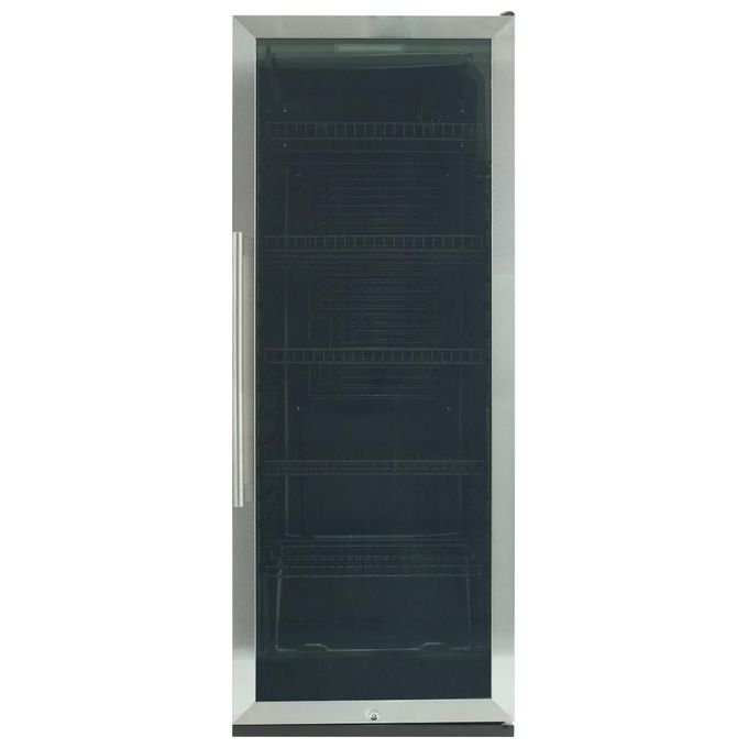 Severin FKS 8841 Frigorifero per bevande con porta in vetro per bottiglie adatto per uso professionale con luce LED e serratura nero