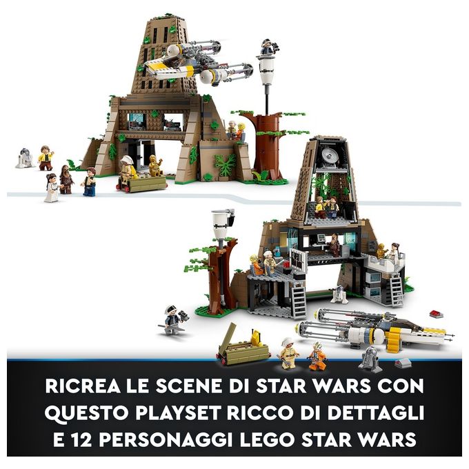 LEGO 75365 Star Wars: A New Hope Base Ribelle su Yavin 4 con 10 Minifigure, 2 Droidi, Starfighter Y-wing e Sala Comando