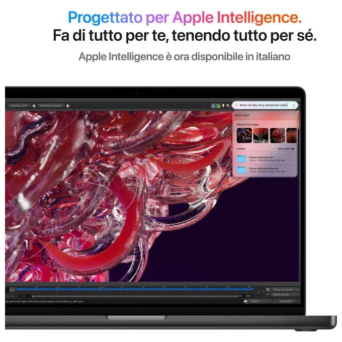 Apple 2024 Macbook Pro Portatile con Chip M4 Pro Cpu 14 Core e Gpu 20 Core Display Liquid Retina Xdr 16.2'' 48Gb di Memoria Unificata 512Gb di Archiviazione Ssd Argento