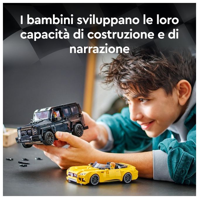 LEGO Speed Champions Mercedes-AMG G 63 e Mercedes-AMG SL 63 Macchine Giocattolo da Costruire 2 Modellini di Auto per Bambini e Bambine da 10 Anni con Minifigure di Piloti Regalo di Compleanno 76924