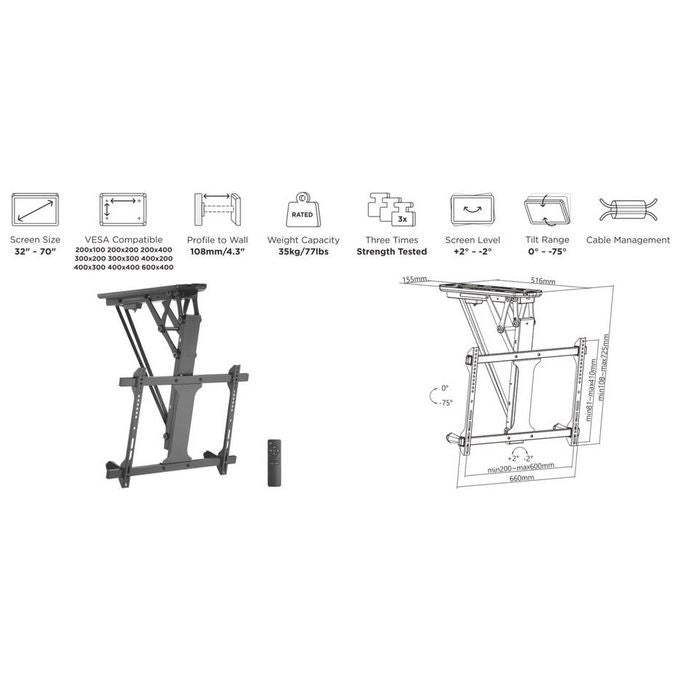 Conceptronic Supporto Tv a Parete 70'' Nero