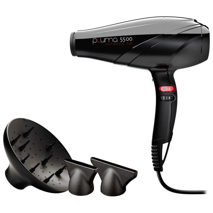 Gama Asciugacapelli Professionale 2400W 3 Temperature 2 Velocita' Ac Ion Nero