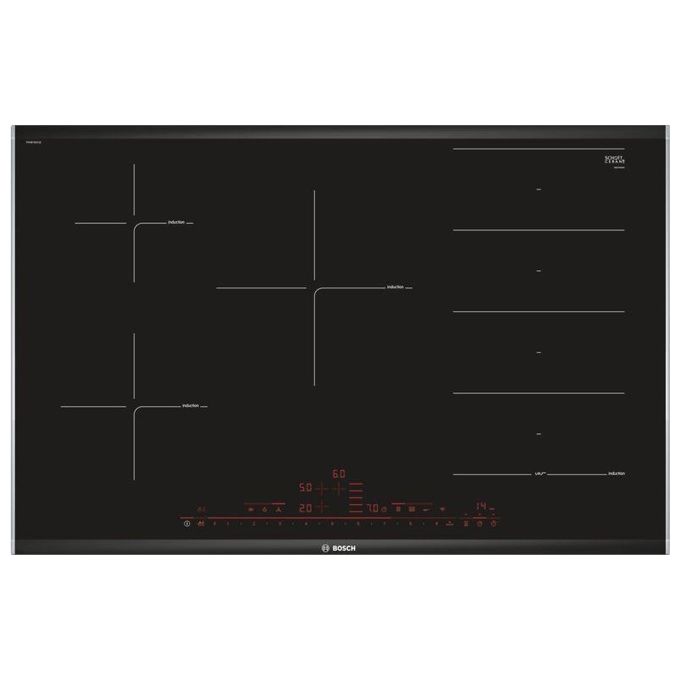Bosch Serie 8 PXV875DV1E Piano cottura a induzione in vetroceramica  80 cm 1 zona Flex e 3 standard 5 Livelli PerfectFry DirectSelect Premium Home Connect  Nero