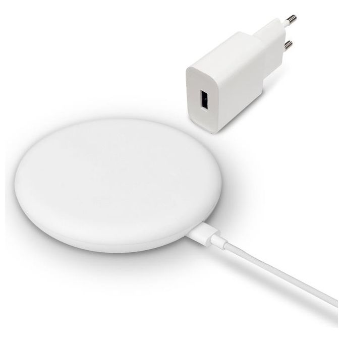 [ComeNuovo] Xiaomi Mi Set Caricabatterie Wireless 20W (alimentatore 27W + cavo Usb-C + basetta Wireless 20W) Bianco