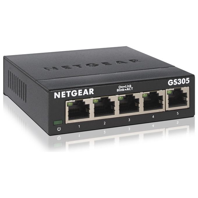 Netgear GS305-300PES Switch di Rete Non gestito L2 Gigabit Ethernet 10-100-1000 Nero