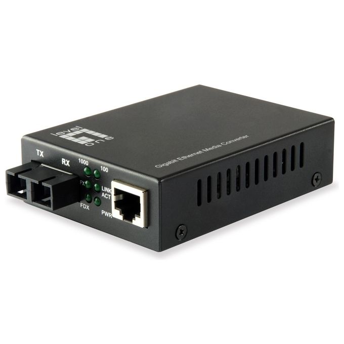 LevelOne GVT-2002 Convertitore Multimediale di Rete 1000 Mbit-s 1310 Nm Modalita' Singola Nero