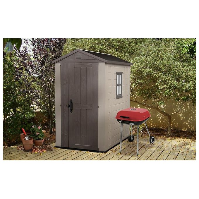 Keter Casetta da Giardino Factor 4X6 in Resina 129,5x188,5x216,5h Beige