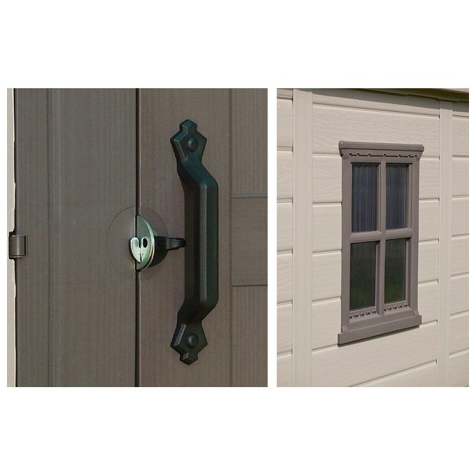 Keter Casetta da Giardino Factor 4X6 in Resina 129,5x188,5x216,5h Beige