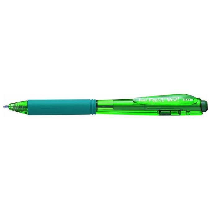 Pentel Confezione 12 Penne a Sfera Wow Feel 1,0mm Verde