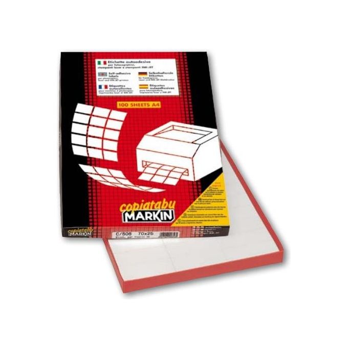 Markin Confezione 4000 Etichette 40 Fogli per 100 48x30mm A4