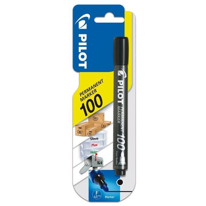 Pilot SCA 100 Confezione 12 Marcatori Punta Tonda 1mm Nero