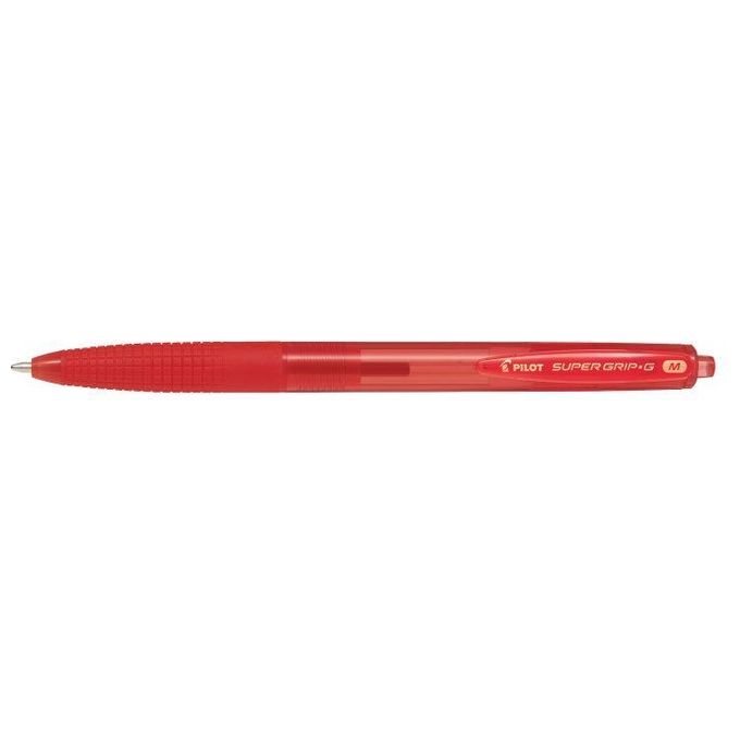 Pilot Confezione 12 Penne SuperGrip a Scatto 1mm Rosso