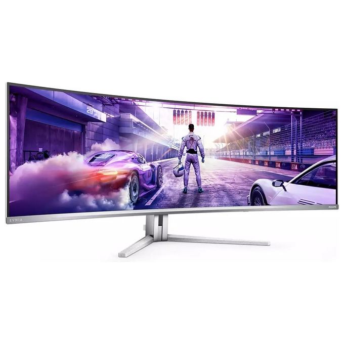 Philips Evnia 49M2C8900L Monitor da gioco curvo OLED DQHD da 49 pollici 144 Hertz 003 ms GtG HDR400 Ambiglow (5120x1440 HDMI 2.1 DisplayPort 1.4 USB-C Hub USB) bianco