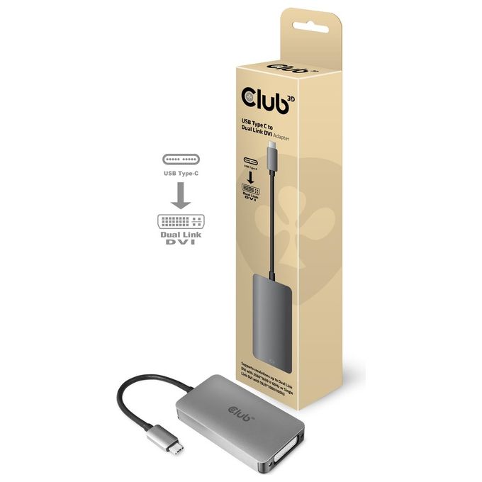 Club3d CAC-1510 Adattatore Attivo Usb Tipo C a Dual Link DVI-D