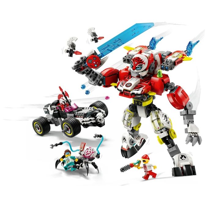 LEGO Set 71497 Costruzione Mech Tigre di Cooper e Bolide di Zero Dreamzzz