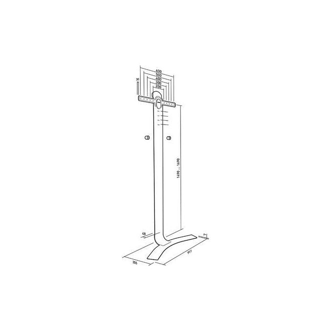 Nilox Staffa con Scarico a Terra per Schermi Tv 40''-65'' Nero-Bianco