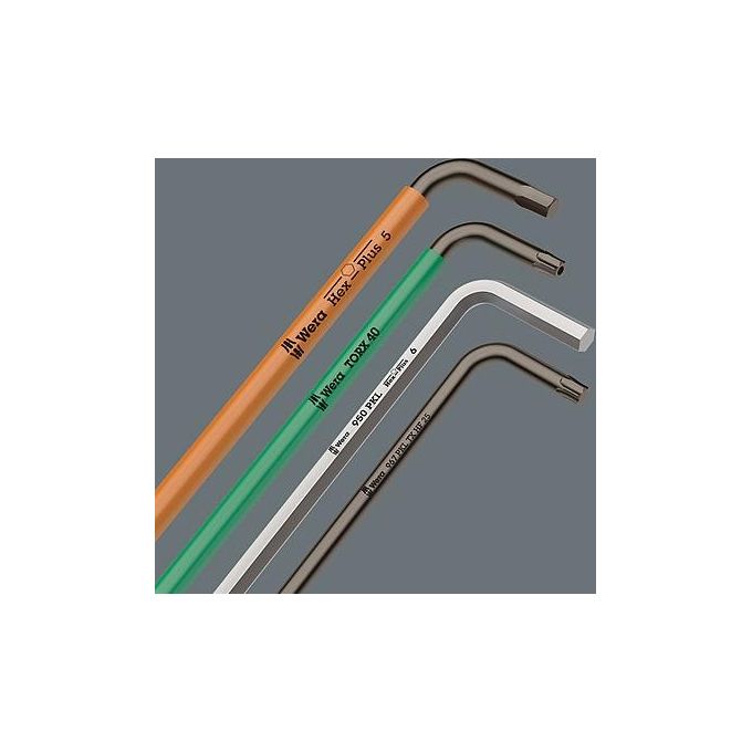 Wera 967-9 TX BO Assortimento di Chiavi a L per Viti TORX BO Multicolour BlackLaser 9 Pezzi
