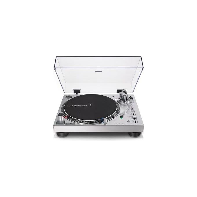 Audio-Technica AT-LP120XUSBSV Giradischi a Trazione Diretta USB 33 45 78 rpm Preamplificatore Phono Integrato Testina AT-VM95E colore Argento