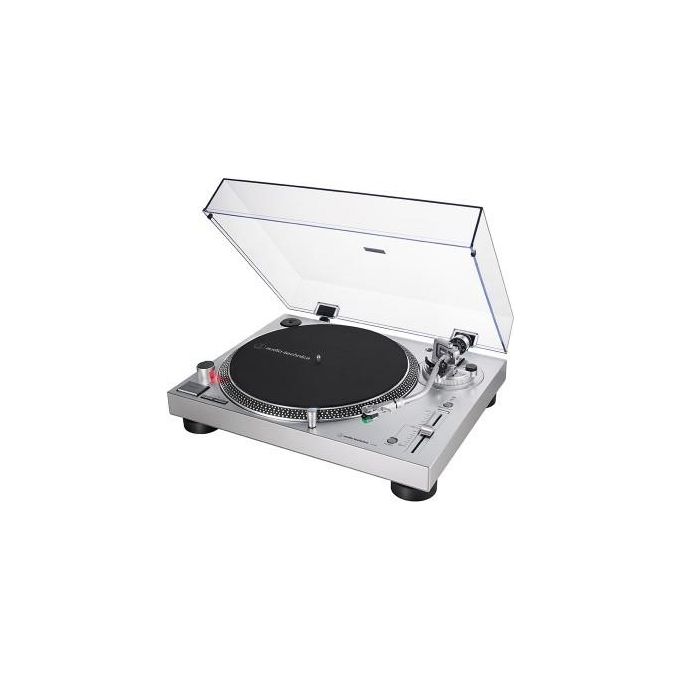 Audio-Technica AT-LP120XUSBSV Giradischi a Trazione Diretta USB 33 45 78 rpm Preamplificatore Phono Integrato Testina AT-VM95E colore Argento