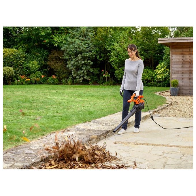 Black+Decker Aspiratore e Soffiatore Elettrico 3 in 1 2600W Beblv260-Qs per Macchine da Giardino e Soffiatori