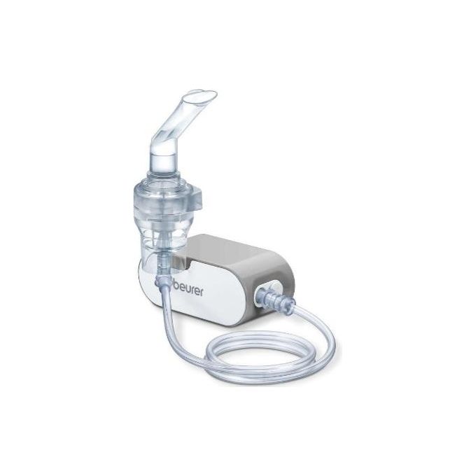 Beurer IH 58 – Aerosol a pistone con microcompressore, velocita' di nebulizzazione 0,25 ml-min, ampolla a capacita' standard, accessori inclusi, dispositivo compatto e silenzioso, uso familiare (adulto e pediatrico), alimentazione a rete, colore Bianco