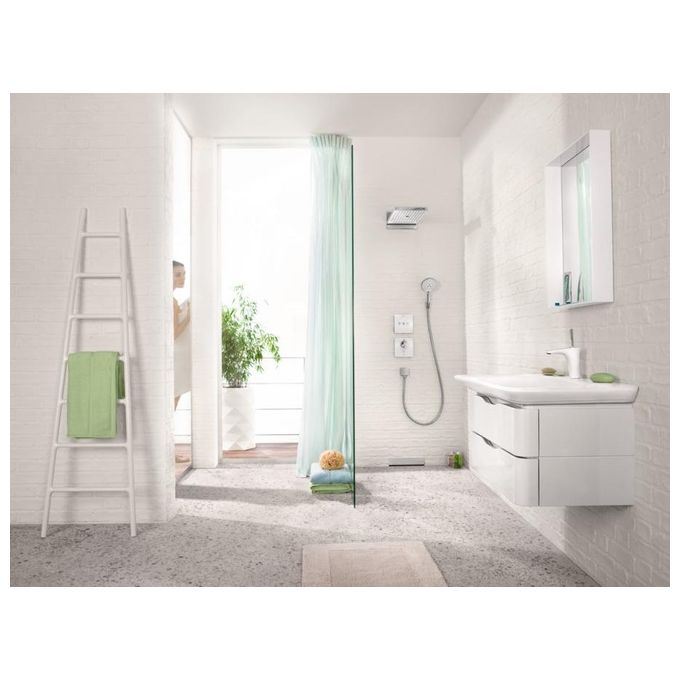 Hansgrohe Showerselect Glass Parte Est. Miscelat. Doccia Termostatico 3 Utenze Bianco-Cromo