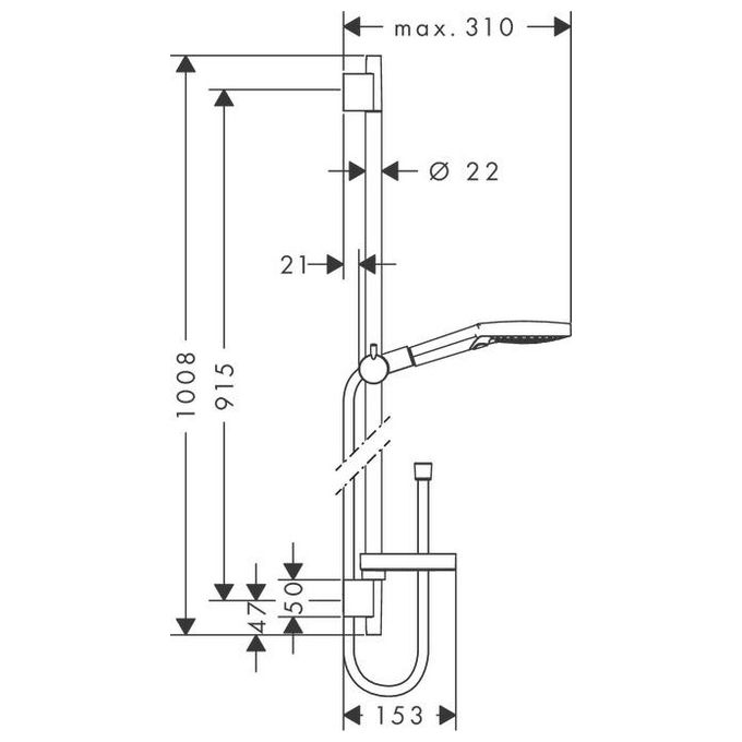 Hansgrohe Raind.26631 Saliscendi Select 90 Bianco-Cromo