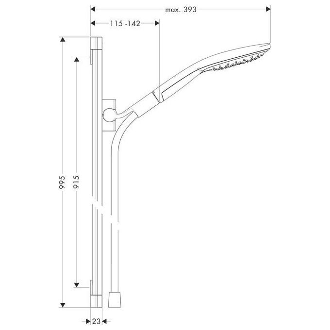 Hansgrohe Raind.26626 Asta Doccia Unica S Bianco-Cromo