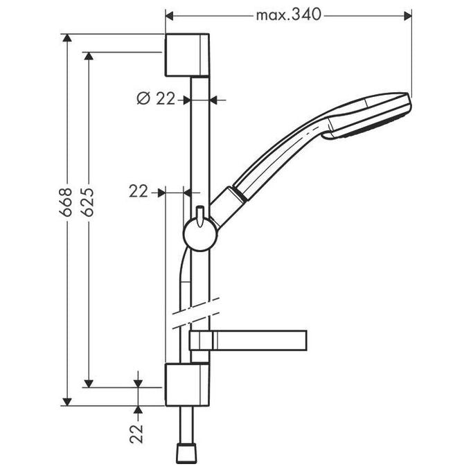 Hansgrohe Croma 100 27772 Saliscendi Cm.65 Cromo