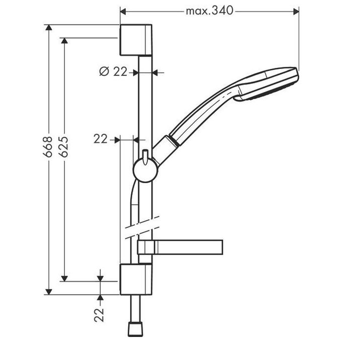 Hansgrohe Croma 100 27776 Saliscendi Cm.90 Lt9 Cromo