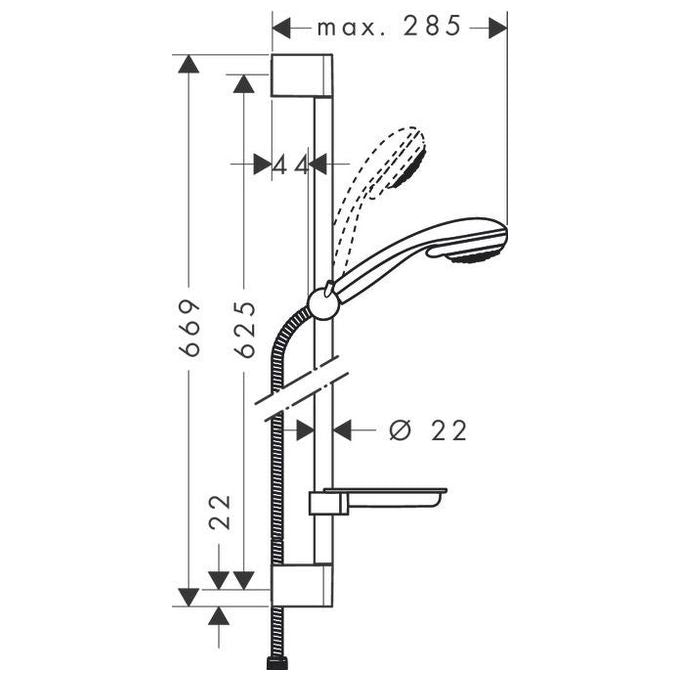 Hansgrohe Crometta 85 27764 Saliscendi Cromo