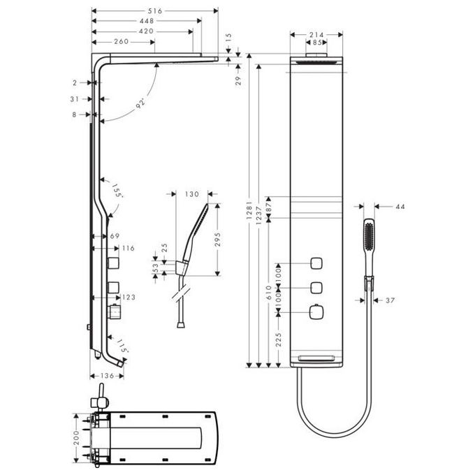 Hansgrohe Raind.27008 Pannello Doccia Cromo